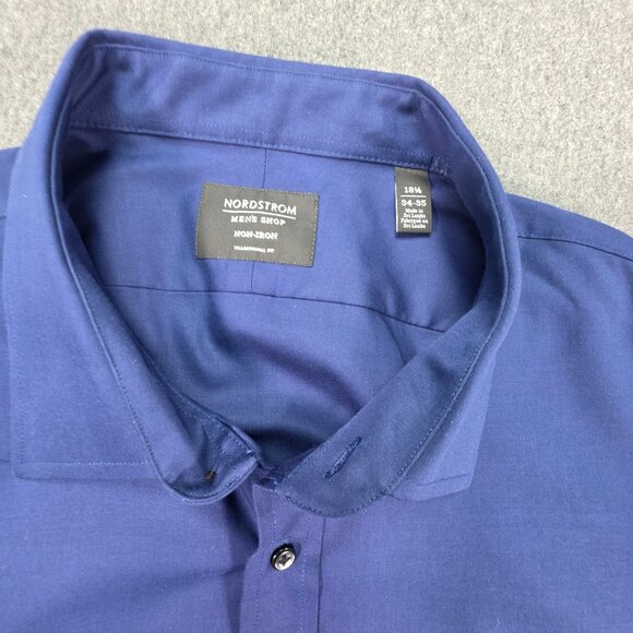 2 X Nordstrom Dress Shirts Mens 18.5-34/35 Check Non Iron Stretch Traditional - Picture 6 of 13